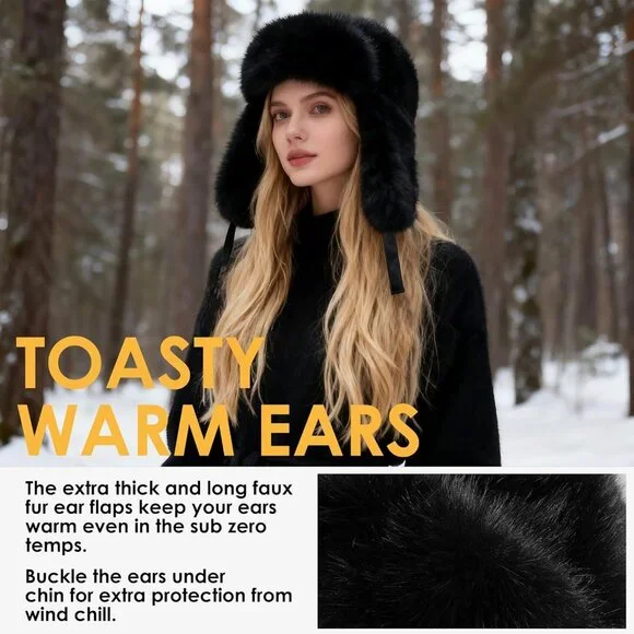 Unisex Khaki 02 Trapper Hat with Ear Flaps Winter Russian Style Windproof - Picture 7 of 7